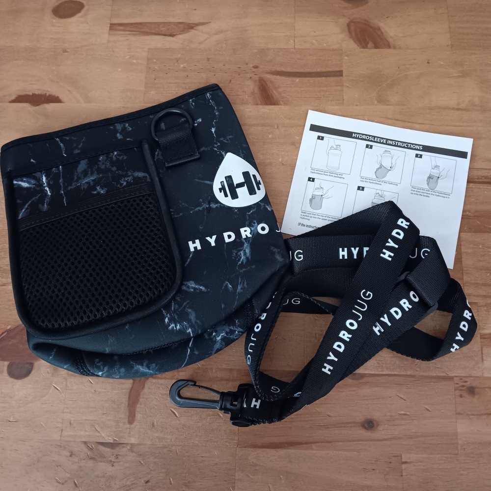 HydroJug Pro 73oz, Sleeve & Strap Marble Black Insulating With Pocket